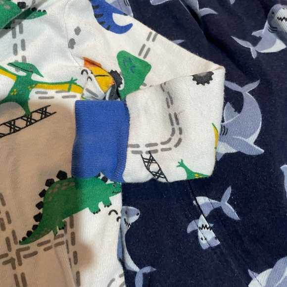 Bundle of 4 100% cotton 3 month sleepers Boys Firetrucks, sharks, construction - Picture 9 of 13